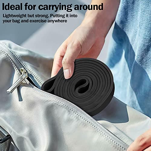 Pull Up Bands & Resistance Bands - Rubber Heavy Duty Loop Band for Men & Women Fitness - Muscle Strength Training - Assist Pull Ups & Gym Exercise (Black (30-60 bls)) — view 4