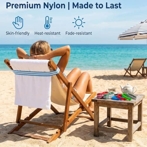 YUXMU 8 Pack Elastic Towel Bands for Sun Loungers — view 5