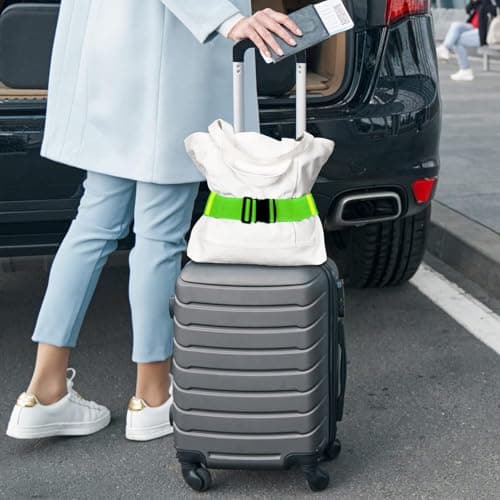 MOLHEM 4 Pcs Luggage Suitcase Straps Set, Thickened Reinforced Heavy Duty Luggage Straps, Adjustable Travelbelt Suitcase Straps (Green) — view 5