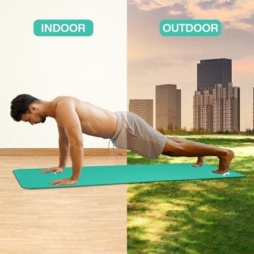 Xn8 Sports Yoga mat 10mm & 15mm Thick NBR Exercise Mat - Non-Tearable Pilates Mat with Extra Carry Strap - Yoga Mats for Women Men for Aerobics Lunges Planks Indoor & Outdoor 61Lx20Wx1.5 & 1Th — view 4