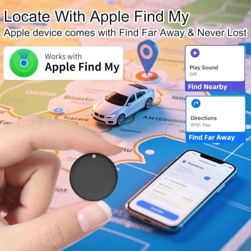 GPS Tracker Tag for Vehicles Work with Apple Find My (iOS only), Car Tracker No Monthly Fee or Subscription, Global Coverage Mini Air Tracker Device for Kid Dog Cat Luggage Bike — view 2