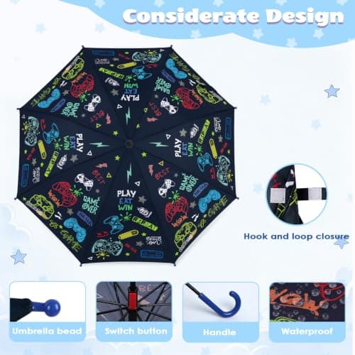 Kids Folding Stick Umbrella Kids Umbrella for Boys Girls School Outdoor — view 3
