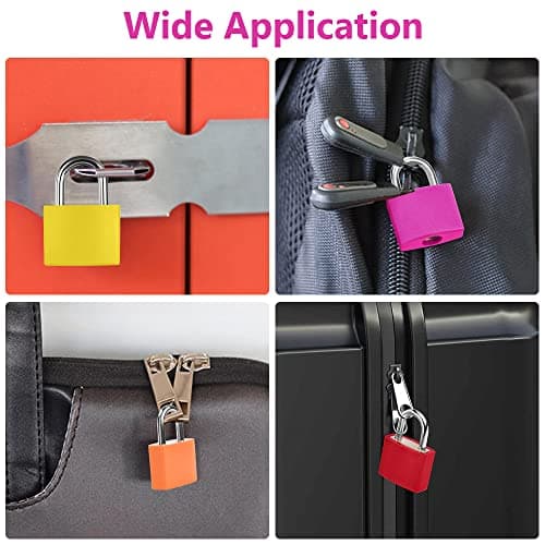 Flintronic 4 Pack Suitcase Lock with Key Small Padlock Luggage Lock Travel Lock Backpack Lock, Color Metal Padlock with Key, Small Padlock for Travel Backpack Play Fitness — view 5