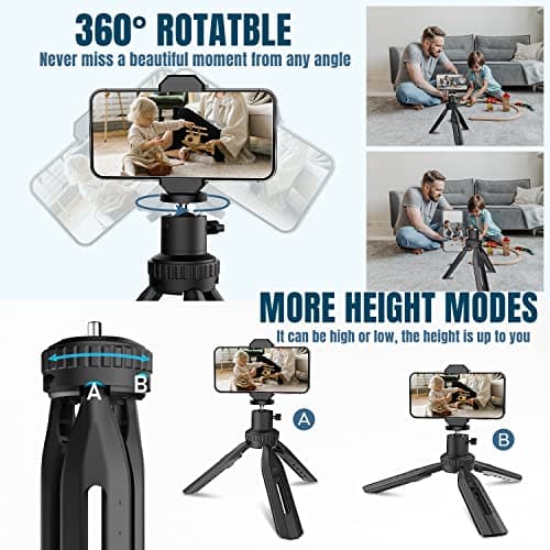 Phone Tripod, RealPlus Flexible Mini Tripod for iPhone Android Phones Small Camera with Carrying Bag-Gift for Women & Men — view 4