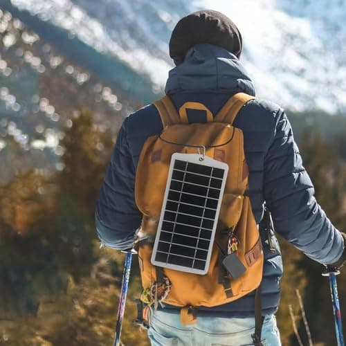 Solar Panel Charger for Phone | Portable Travel Solar Charger for Smartphones, Tablets, and USB Devices | Outdoor Mobile Solar Charger for Camping, Hiking, and Emergencies | Ideal for -the- — view 3