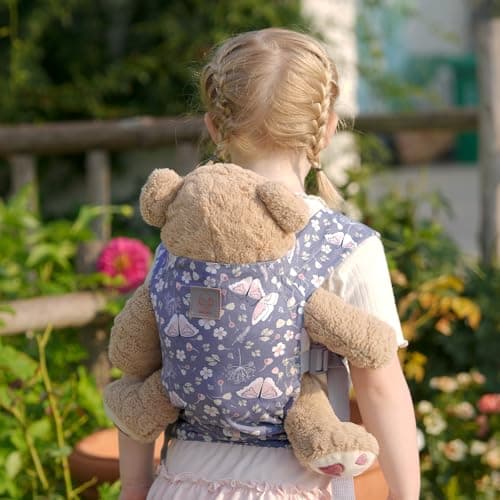 GAGAKU Baby Doll Carrier for Kids, Baby Carrier for Dolls, Reborn Baby Dolls Accessories, Doll Carriers with Adjustable Straps for Little Girls, Blue - Butterfly — view 3