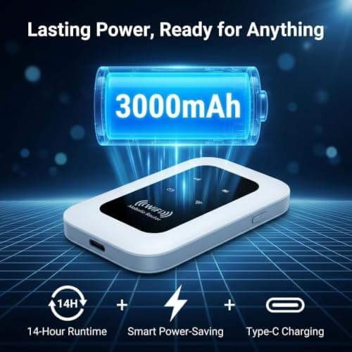 5G Mobile WiFi Portable Hotspot Router, Unlocked SIM Card Slot, Up to 300 Mbps Ultra-Fast Internet,Pocket-Sized MiFi Modem for Travel & Remote Work, Connect Up to 10 Devices | WiFi 6 — view 4