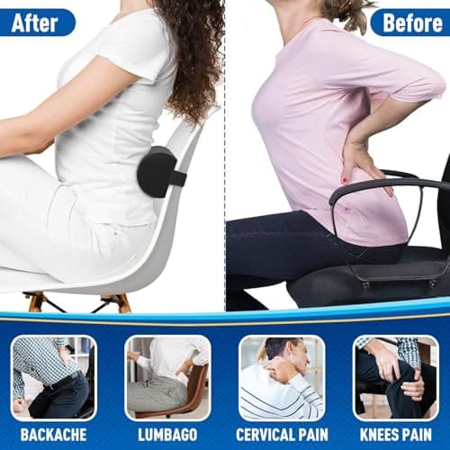 Lotusland Lumbar Roll Pillow for Lower Back Pain Relief – Memory Foam Lumbar Support Pillow with Washable Cover & Elastic Strap, Ergonomic Back Support Roll Cushion for Office Chair, Car & Travel — view 5