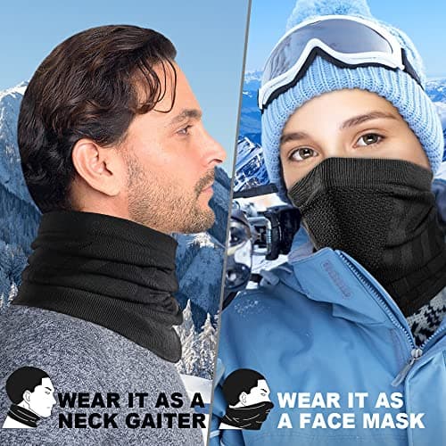 WTACTFUL Winter Neck Warmer Face Mask, Windproof Breathable Anti-Fog — view 4