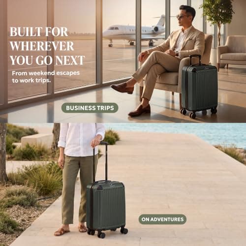 LUGG 15 Inch Sky Rover Lightweight Underseat Cabin Bag – EasyJet Approved Carry-On, Durable ABS Hard Shell, 360° Spinner Wheels, Water-Resistant Compact Travel Luggage (45x33x20cm), 5 Year Warranty — view 4
