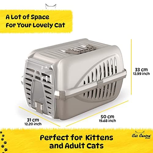 CAT CENTRE Premium Pet Carrier, Cat Dog Transport Box, Grey — view 2