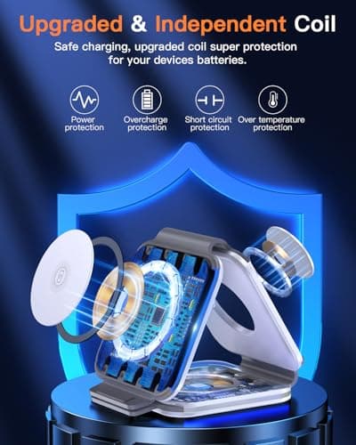 ZUMSEY 3 in 1 Wireless Charging Station for Apple, Foldable Wireless Charger for iPhone 17 Pro Max/16/15/14/13/12, Travel Charger for Apple Watch Ultra 3/11/10/9/Ultra 2/Ultra/AirPods Pro 3/4/3/2 — view 4