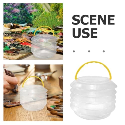 Collapsible Paint Brush Washer Bucket with Handle, Portable Art Tool — view 3