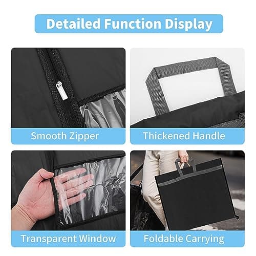 AZKEEGREY 5Pack 180cm Long Dress Covers Garment Bags Full Length, Black — view 6