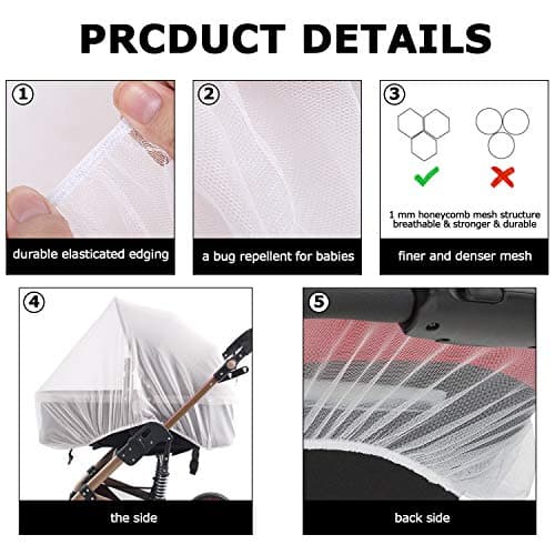 3 Pack Mosquito Net for Pushchair, Insect Net Pram Nets Bug Nets — view 5