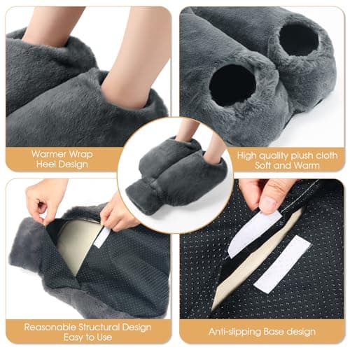 Foot Warmer,2L Heated Feet Warmer with Removeable & Washable Plush Cover Warm in Winter for Feet Pain Relief,Women and Men,Non Electric Heated Foot Warmers for Home,Office,Size 35 to 45 (with Heel) — view 4
