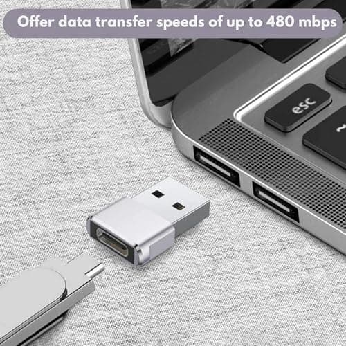 Betron USB to USB C Adapter, Compact Design, 3 Pack (Silver) — view 5