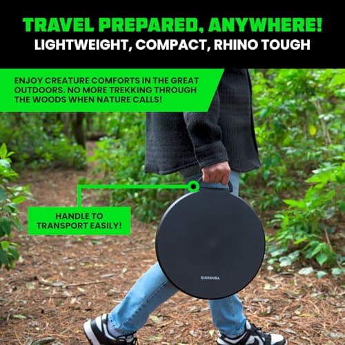 Rhino USA XL Portable Toilet for Camping (180kg Capacity) - Adjustable — view 3