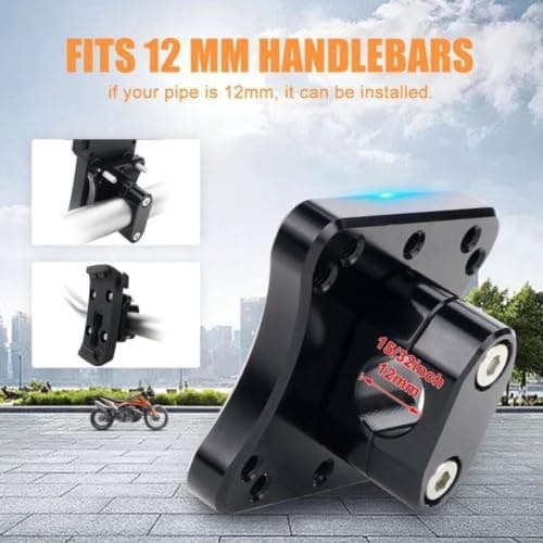 Compact Motorcycle GPS Mount Holder for 12mm Handlebars, Adjustable Viewing Angle Bracket, Plastic Stand Fit — view 4