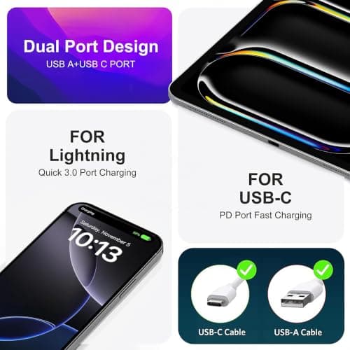 Keronos 40W USB C Charger EU Plug, 4 Port Europe Travel Adapter, PD 3.0 — view 3