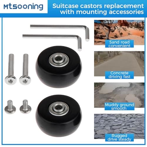 Mtsooning 2PCS Suitcase Wheels Replacement Kit,41x18mm Luggage Wheels — view 6