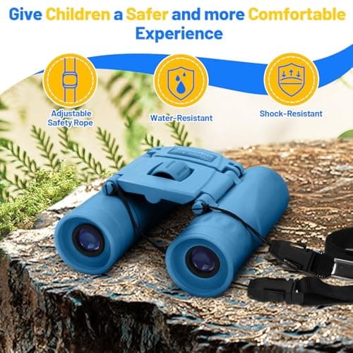 Ryaco Binoculars, 8X Fixed Focus High Resolution Binoculars Outdoor Toys Gifts for Beginners and amateurs, Sports and Outside Play, Bird Watching, Birthday Presents, Blue — view 2