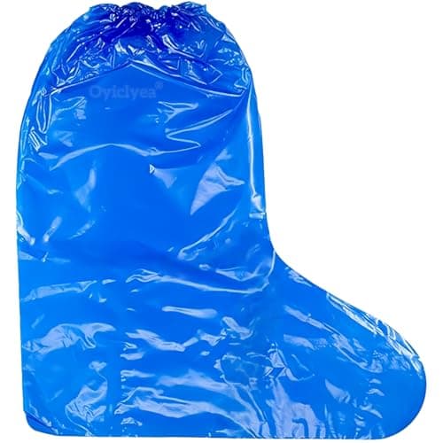 Oyiclyea 16 Pairs Waterproof Shoe Covers Boot Cover Blue, Long Disposable Non-slip Waterproof Boot Covers, Thickened Material, Portable Family Pack, Suitable for Rainy Days and Muddy Roads