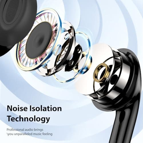 3.5mm Jack Wired Earbuds Headphones Noise Cancelling Headset with Mic Black — view 2