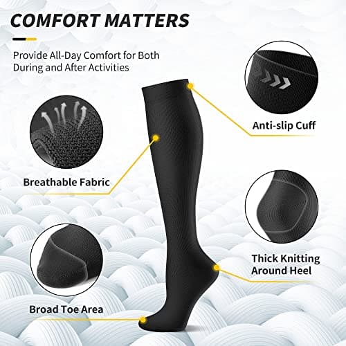 CAMBIVO 6 Pairs Compression Socks, 15-20mmHg for Work & Travel — view 2
