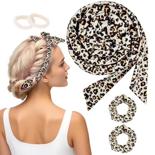 BUTBU Heatless Curlers Headband, 5PCS No Heat Hair-Curlers and Rollers