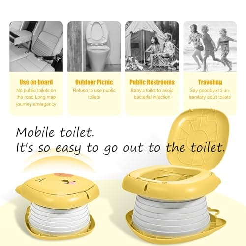 Travel Potty for Toddlers, Foldable Portable Potty for Toddlers: Training Toilet Seat with Disposable Emergency Bag, Lightweight Design for Car Camping, Indoor Outdoor Use by Boys Girls — view 6