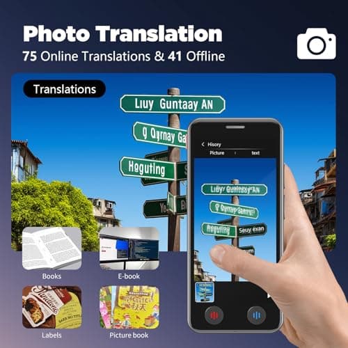 LivElect Language Translator Device, 5 inch Instant Translator No WiFi, AI Portable Translator, 139 Languages Two Way Real-Time Voice Translation, WiFi&Offline&Photo Translation for Travel Business — view 5