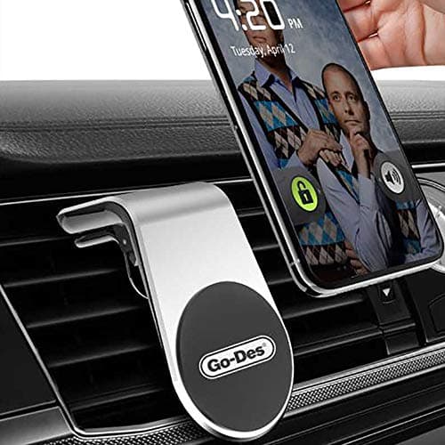 IWIO Car Phone Holder Magnetic Air Vent Phone Clip Mobile/Cell phones compatible with Micromax Canvas Infinity Pro - SILVER — view 3
