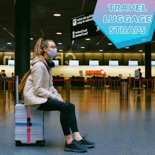 Aieino Luggage Straps 4 Pack Heavy Duty Suitcase Straps 2M Adjustable — view 5