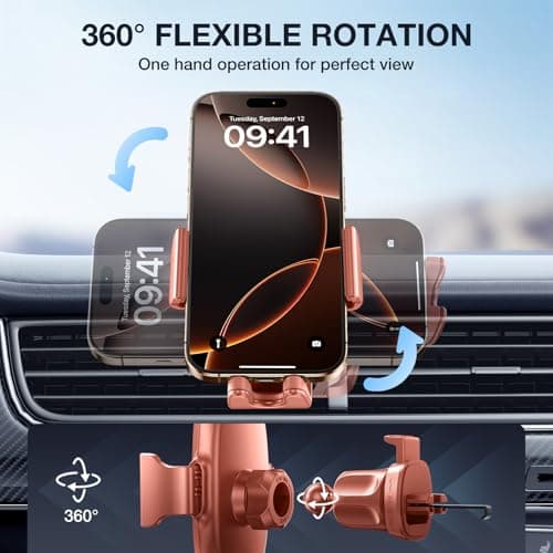 miracase 2nd Generation Car Phone Holder, Air Vent Phone Holder for Cars 360° Rotation, Universal Mobile Phone Mount Automobile Cradles for Vent Van iPhone 17 16 15 14 Pro Max 13 12 11 Samsung — view 6