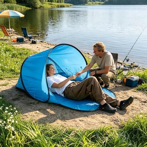 Outdoor Shade Cover - Beach Canopy for Relaxation | Foldable Tanning Chair with Compact Tent, Portable Sun Shelter, Easy Setup Gear, Poolside Comfort Accessory for Women Dad — view 3