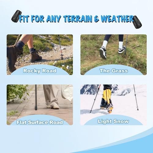 8 Pack 11mm Trekking Pole Tip Protectors Compatible with Black Diamond — view 3