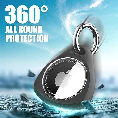 iFalarila 2 Pack Waterproof Holder Case for AIRTAG, 360° Protective Keyring Holder for AIRTAG, Shockproof, Anti-Scratch TPU Full Cover Case for Luggage, Pet Collar, Bag — view 2