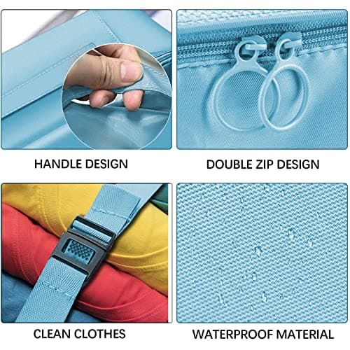 Jsdoin Packing Cubes for Suitcase,9 PCS Travel Luggage Packing Cubes for Backpack, Waterproof Essentials Suitcase Organiser Bags, Travel Accessories (Blue) — view 5