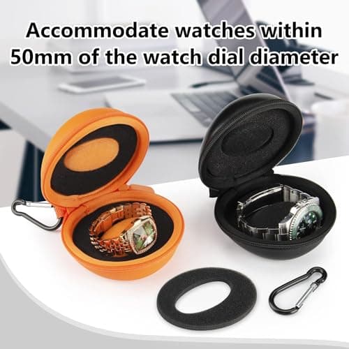 HELMDY Travel Watch Case for Women & Men (Orange-2 Pieces) — view 4