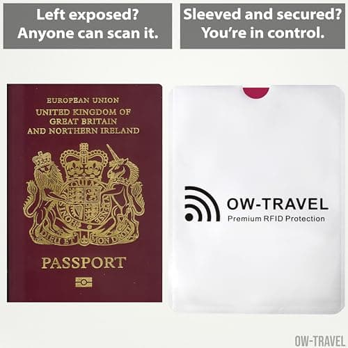 OW-Travel RFID Blocking Passport Protector Sleeves, TÜV Certified, 4 Pcs — view 5