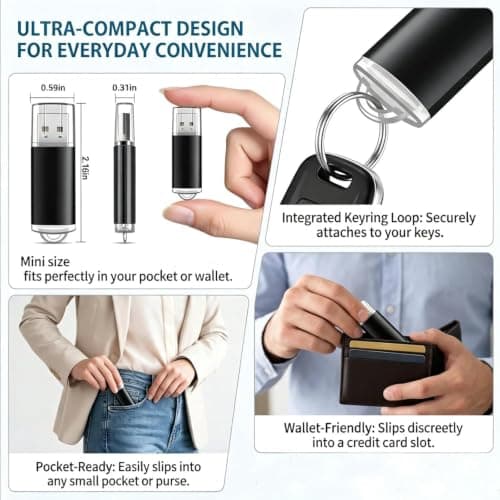 jiqichimao 5 Pack 32GB Black Plastic USB Flash Drive, USB 2.0 usb drive — view 5