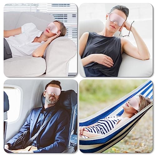 Sleep Eye Mask, 3D Contoured Sleep Mask Light Blocking Sleep Mask for Women and Men, Soft and Comfortable Night Eye Blinder, Suitable for Travel, Flight, Lunch Breaks, Sleeping, Meditation (Pink) — view 5