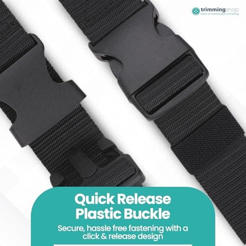 Trimming Shop Nylon Tactical Belt, Quick Release Plastic Buckle, Black — view 3