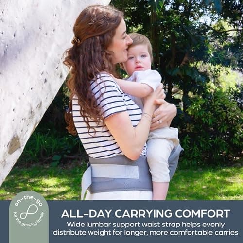 Dreambaby Elevate 6-in-1 Baby Carrier and Hip Seat for Newborn to Toddler up to 18kg - Front, Inward & Backpack Positions, Infant Support with Cushioned Hip Seat and Adjustable Waist Strap — view 6