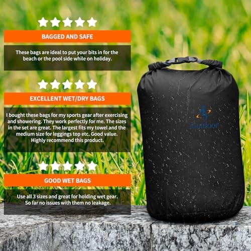 ioutdoor Dry Bag Set,2L/5L/10L/20L Waterproof Dry Sacks (Black 5L+5L) — view 4