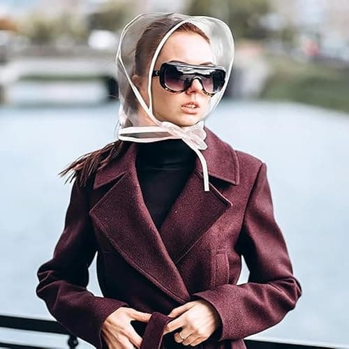 6 Pack Clear Rain Bonnet for Women with Visor, Waterproof Foldable Rain Hat, Transparent Hair Protection Cover, Portable Rain Scarf Hood for Protecting Hairstyles, Travel, Walking & Outdoor Use — view 4