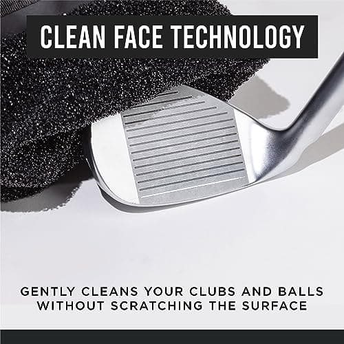 Club Scrub Golf Club and Golf Ball Cleaning Bag, Waterproof Liner, Neoprene Exterior, Detachable Clip, Machine Washable, Cleans Club Grooves, Orange — view 4