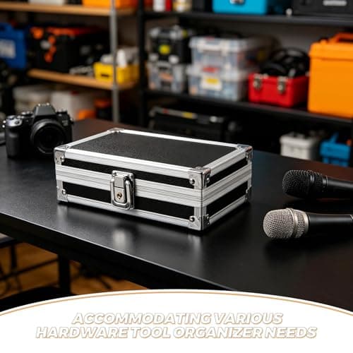 Lockable 7 Inch Aluminum Alloy Hard Shell Briefcase with Foam Insert — view 3