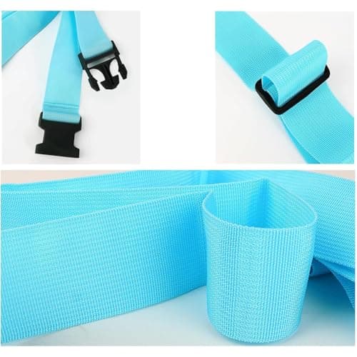 KIMHOME 2Pcs Suitcase Strap, Adjustable Non-Slip Eye-catching Quick Recognition Suitcase Strap with Combination Lock for Travel and Air Travel Moving (Sky Blue) — view 5